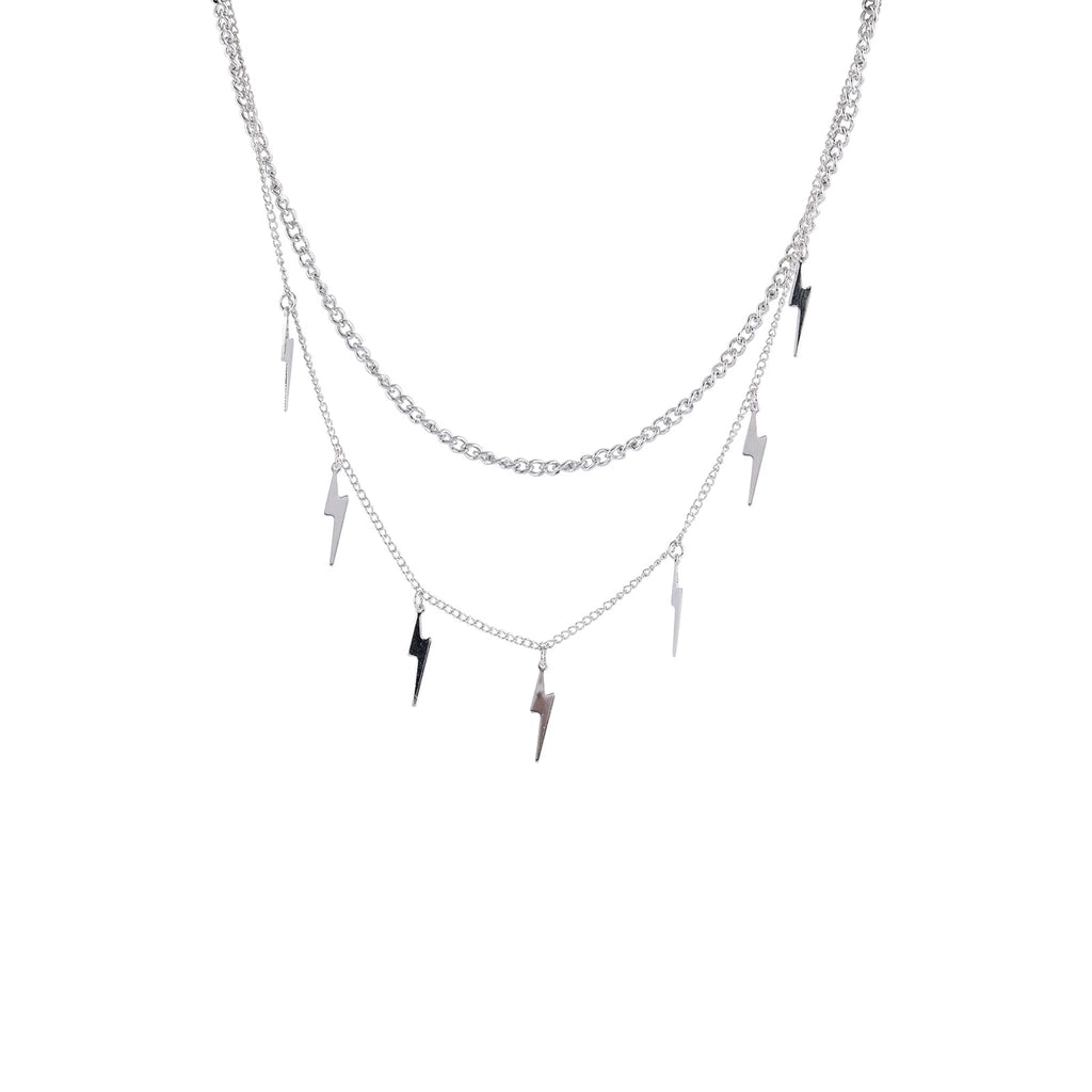 Silverfärgat halsband - blixtar